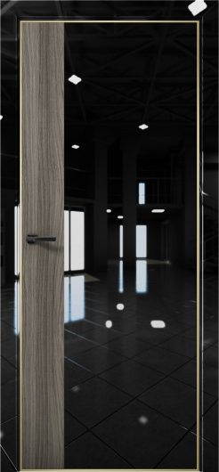 Межкомнатная дверь с экошпоном Aurum Doors Платина Pt 6 Crystall Black Gold Edition Дуб Миндаль — фото 1
