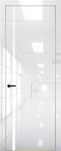 Межкомнатная дверь с экошпоном Aurum Doors Платина Pt 8 Crystall White Gold Edition Белый лакобель — фото 1