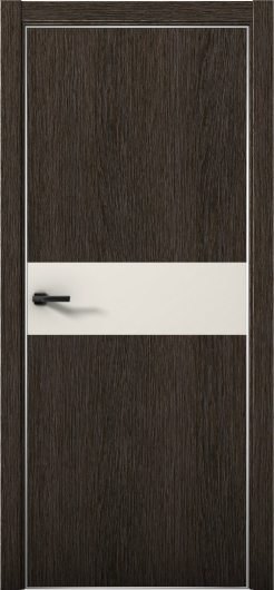 Межкомнатная дверь с экошпоном Aurum Doors Плутоний Pu 5 Дуб Темный Анодированная кромка Al Магнолия — фото 1