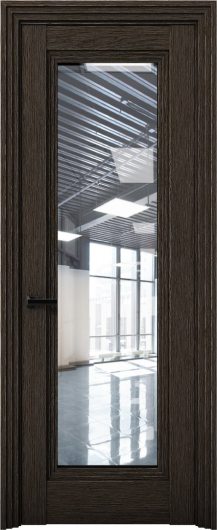Межкомнатная дверь с экошпоном Aurum Doors Кобальт Co 38 Дуб Темный Прозрачное стекло — фото 1