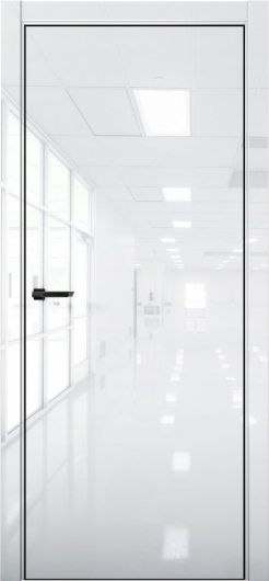 Межкомнатная дверь с экошпоном Aurum Doors Платина Pt 1 Crystall White Black Edition — фото 1