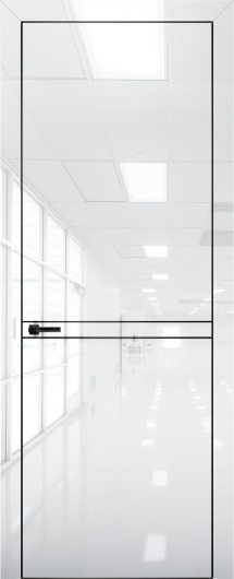 Межкомнатная дверь с экошпоном Aurum Doors Платина Pt 9 Crystall White Black Edition — фото 1