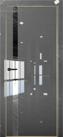Межкомнатная дверь с экошпоном Aurum Doors Платина Pt 7 Crystall Gray Gold Edition Зеркало — фото 1