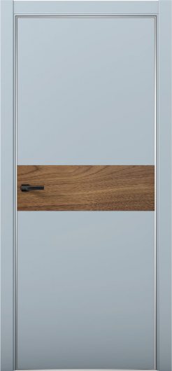 Межкомнатная дверь с экошпоном Aurum Doors Паладий Pd 5 Deep Blue Анодированная кромка Al Орех Пекан — фото 1
