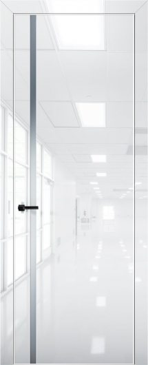Межкомнатная дверь с экошпоном Aurum Doors Платина Pt 8 Crystall White Al White Сильвер грей — фото 1