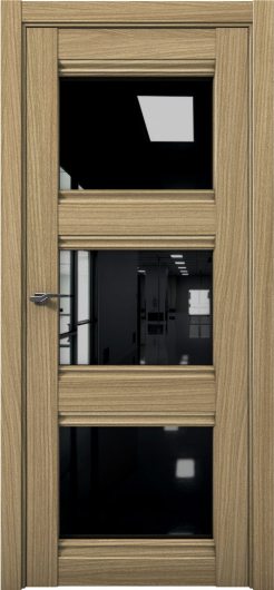 Межкомнатная дверь с экошпоном Aurum Doors Кобальт Co 24 Дуб Светлый Черный лакобель — фото 1