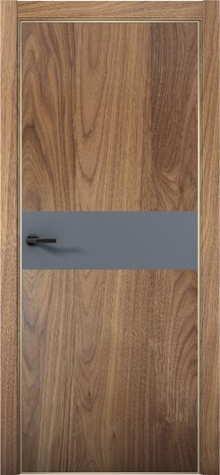 Межкомнатная дверь с экошпоном Aurum Doors Плутоний Pu 5 Орех Пекан Gold Edition Антрацит — фото 1