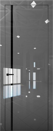 Межкомнатная дверь с экошпоном Aurum Doors Платина Pt 8 Crystall Gray Black Edition Черный лакобель — фото 1