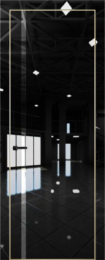 Межкомнатная дверь с экошпоном Aurum Doors Платина Pt 8 Crystall Black Gold Edition Зеркало — фото 1