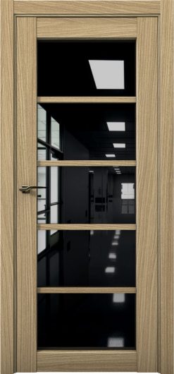 Межкомнатная дверь с экошпоном Aurum Doors Кобальт Co 23 Дуб Светлый Черный лакобель — фото 1