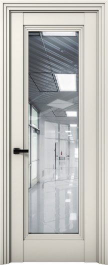 Межкомнатная дверь с экошпоном Aurum Doors Кобальт Co 38 Магнолия Прозрачное зеркало — фото 1