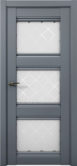 Межкомнатная дверь с экошпоном Aurum Doors Кобальт Co 24 Антрацит Стекло Ромб — фото 1