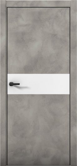 Межкомнатная дверь с экошпоном Aurum Doors Плутоний Pu 5 Бетон LOFT Black Edition Аляска — фото 1
