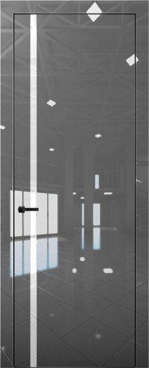 Межкомнатная дверь с экошпоном Aurum Doors Платина Pt 8 Crystall Gray Black Edition Белый лакобель — фото 1