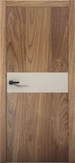 Межкомнатная дверь с экошпоном Aurum Doors Плутоний Pu 5 Орех Пекан Кромка ABC Силк Грей — фото 1