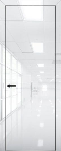 Межкомнатная дверь с экошпоном Aurum Doors Платина Pt 9 Crystall White Анодированная кромка Al — фото 1