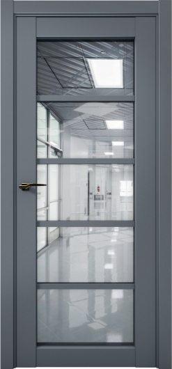 Межкомнатная дверь с экошпоном Aurum Doors Кобальт Co 23 Антрацит Прозрачное зеркало — фото 1
