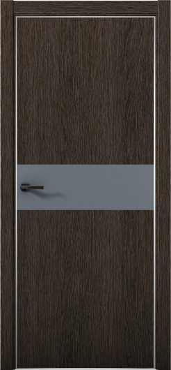 Межкомнатная дверь с экошпоном Aurum Doors Плутоний Pu 5 Дуб Темный Анодированная кромка Al Антрацит — фото 1
