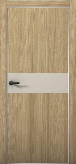 Межкомнатная дверь с экошпоном Aurum Doors Плутоний Pu 5 Дуб Светлый Анодированная кромка Al Силк Грей — фото 1