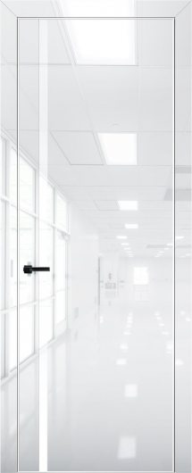 Межкомнатная дверь с экошпоном Aurum Doors Платина Pt 8 Crystall White Al White Белый лакобель — фото 1