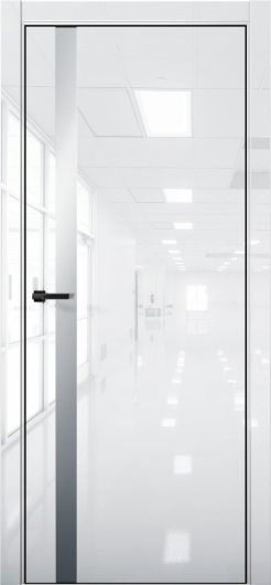 Межкомнатная дверь с экошпоном Aurum Doors Платина Pt 7 Crystall White Black Edition Сильвер грей — фото 1