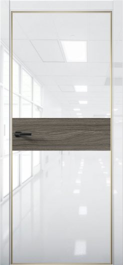 Межкомнатная дверь с экошпоном Aurum Doors Платина Pt 5 Crystall White Gold Edition Дуб Миндаль — фото 1