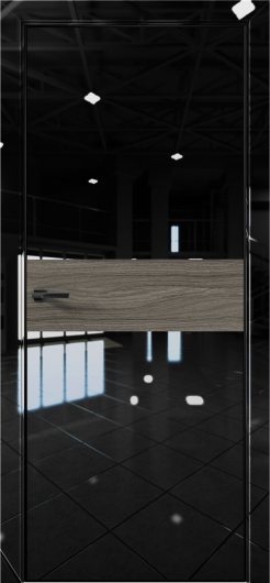 Межкомнатная дверь с экошпоном Aurum Doors Платина Pt 5 Crystall Black Black Edition Дуб Миндаль — фото 1
