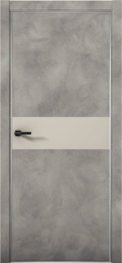 Межкомнатная дверь с экошпоном Aurum Doors Плутоний Pu 5 Бетон LOFT Анодированная кромка Al Силк Грей — фото 1