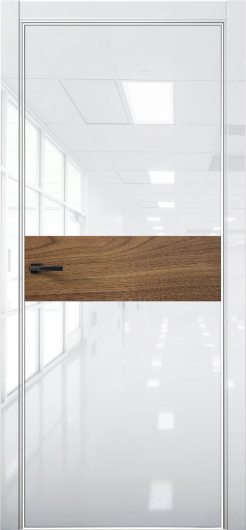Межкомнатная дверь с экошпоном Aurum Doors Платина Pt 5 Crystall White Al White Орех Пекан — фото 1