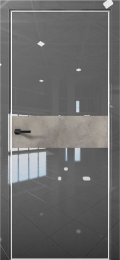 Межкомнатная дверь с экошпоном Aurum Doors Платина Pt 5 Crystall Gray Al White Бетон LOFT — фото 1