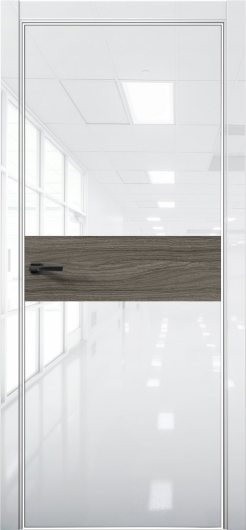 Межкомнатная дверь с экошпоном Aurum Doors Платина Pt 5 Crystall White Al White Дуб Миндаль — фото 1
