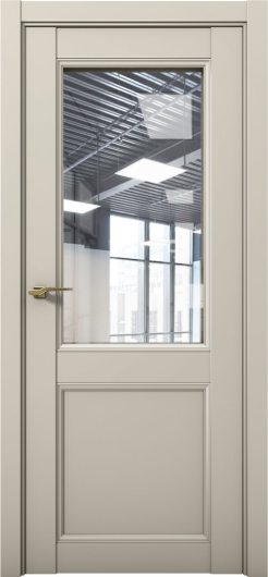 Межкомнатная дверь с экошпоном Aurum Doors Кобальт Co 33 Силк грей Прозрачное стекло — фото 1