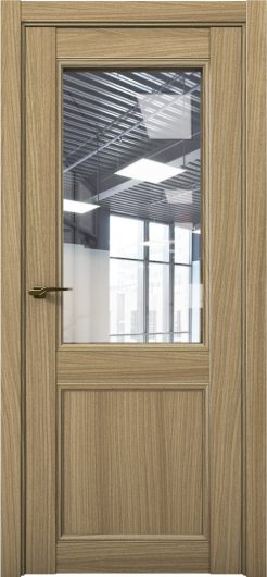Межкомнатная дверь с экошпоном Aurum Doors Кобальт Co 33 Дуб Светлый Прозрачное стекло — фото 1