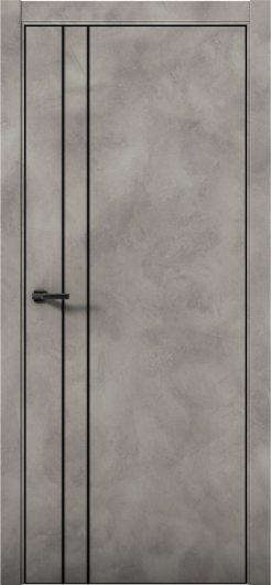 Межкомнатная дверь с экошпоном Aurum Doors Плутоний Pu 4 Бетон LOFT Black Edition — фото 1