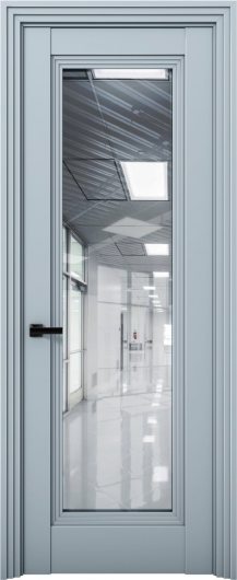 Межкомнатная дверь с экошпоном Aurum Doors Кобальт Co 38 Deep Blue Прозрачное зеркало — фото 1