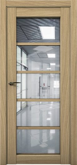 Межкомнатная дверь с экошпоном Aurum Doors Кобальт Co 23 Дуб Светлый Прозрачное зеркало — фото 1