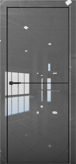 Межкомнатная дверь с экошпоном Aurum Doors Платина Pt 2 Crystall Gray Black Edition — фото 1