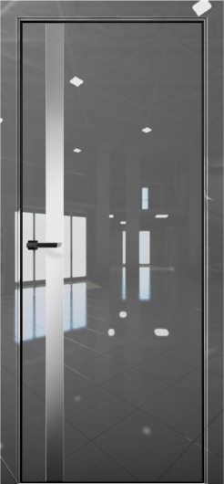 Межкомнатная дверь с экошпоном Aurum Doors Платина Pt 7 Crystall Gray Black Edition Сильвер грей — фото 1