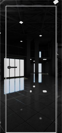 Межкомнатная дверь с экошпоном Aurum Doors Платина Pt 1 Crystall Black Al White — фото 1