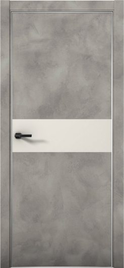 Межкомнатная дверь с экошпоном Aurum Doors Плутоний Pu 5 Бетон LOFT Анодированная кромка Al Магнолия — фото 1
