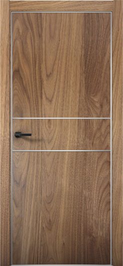 Межкомнатная дверь с экошпоном Aurum Doors Плутоний Pu 3 Орех Пекан Анодированная кромка Al — фото 1