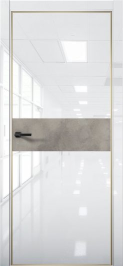 Межкомнатная дверь с экошпоном Aurum Doors Платина Pt 5 Crystall White Gold Edition Бетон LOFT — фото 1