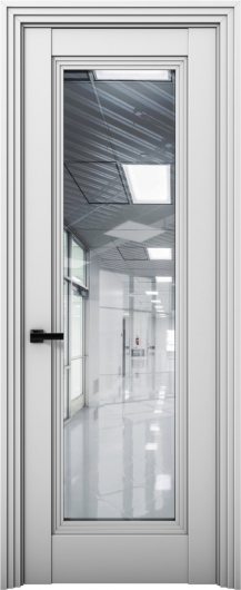 Межкомнатная дверь с экошпоном Aurum Doors Кобальт Co 38 Манхэттен Прозрачное зеркало — фото 1