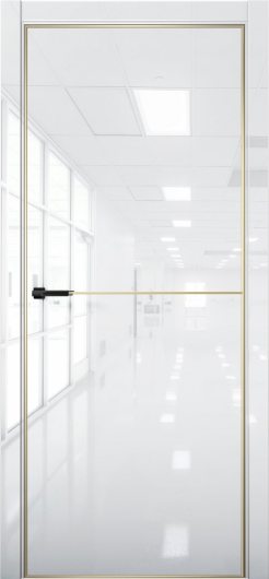 Межкомнатная дверь с экошпоном Aurum Doors Платина Pt 2 Crystall White Gold Edition — фото 1