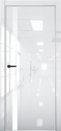 Межкомнатная дверь с экошпоном Aurum Doors Платина Pt 7 Crystall White Al White Белый лакобель — фото 1