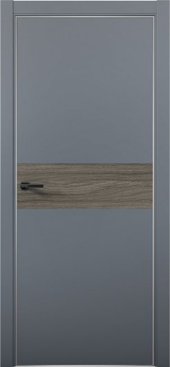 Межкомнатная дверь с экошпоном Aurum Doors Паладий Pd 5 Антрацит Анодированная кромка Al Дуб Миндаль — фото 1