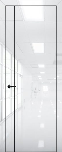 Межкомнатная дверь с экошпоном Aurum Doors Платина Pt 10 Crystall White Black Edition — фото 1