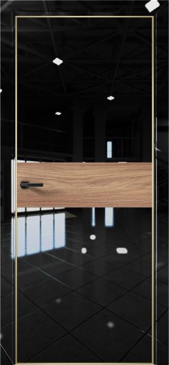 Межкомнатная дверь с экошпоном Aurum Doors Платина Pt 5 Crystall Black Gold Edition Дуб Натуральный — фото 1