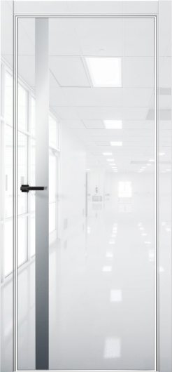 Межкомнатная дверь с экошпоном Aurum Doors Платина Pt 7 Crystall White Al White Сильвер грей — фото 1