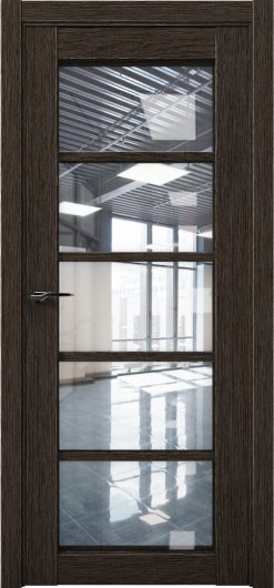 Межкомнатная дверь с экошпоном Aurum Doors Кобальт Co 23 Дуб Темный Прозрачное стекло — фото 1